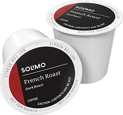 Amazon Brand - Solimo Dark Roast Coffee Pods, French Roast, Compatible with Keurig 2.0 K-Cup Brewers, 24 Count