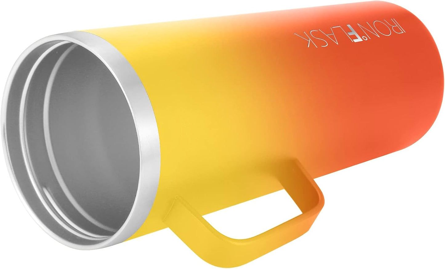 IRON °FLASK Grip Coffee Mug - Leak Proof, Vacuum Insulated Stainless Steel Bottle, Double Walled, Thermo Travel, Hot Cold, Water Metal Canteen - Fire, 24 Oz - Rubber Bottom