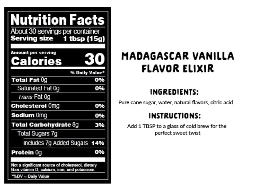 Explorer Vanilla Coffee Syrup Flavor, All Natural Gluten Free Flavoring for Drinks, Lattes, Cocktails & Shakes, 12.7 fl oz