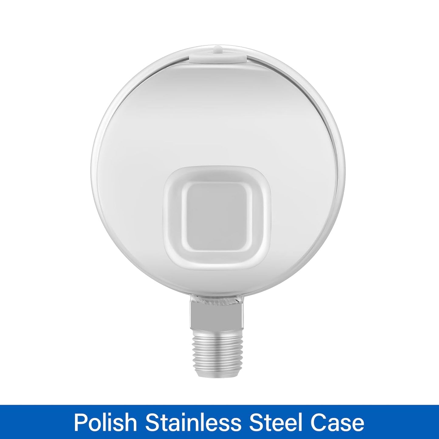 MEASUREMAN Fully Stainless Steel Hydraulic Glycerin Filled Pressure Gauge, 2-1/2" Dial Size,0-30psi/kpa,1/4" NPT Lower Mount