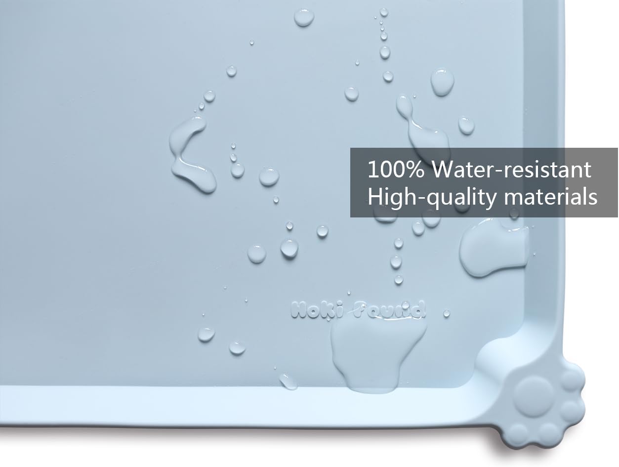 Hoki Found L Silicone Non Slip Pet Dog Cat Bowl Mats - Placemat - Feeding Mat - Waterproof - For Carpet - Frost