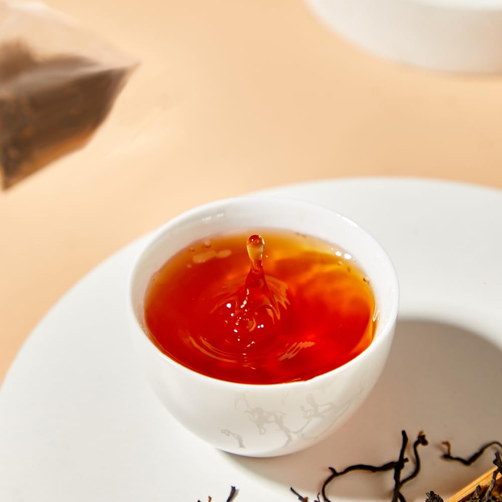 XIEJINJI Golden Monkey Tea - Chinese Black Tea - Jinjunmei - Premium Bud Tea - Eco-Conscious Tea Bags - 3.2g x 40 Count - Repeated Brewing - High Mountain Nature Fruit