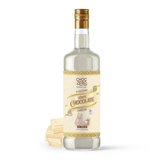 ChocZero Sugar Free White Chocolate Syrup for Coffee - Latte Flavoring Syrups - Keto Friendly, Zero Sugar, 25.4 Ounces (Pack of 1)