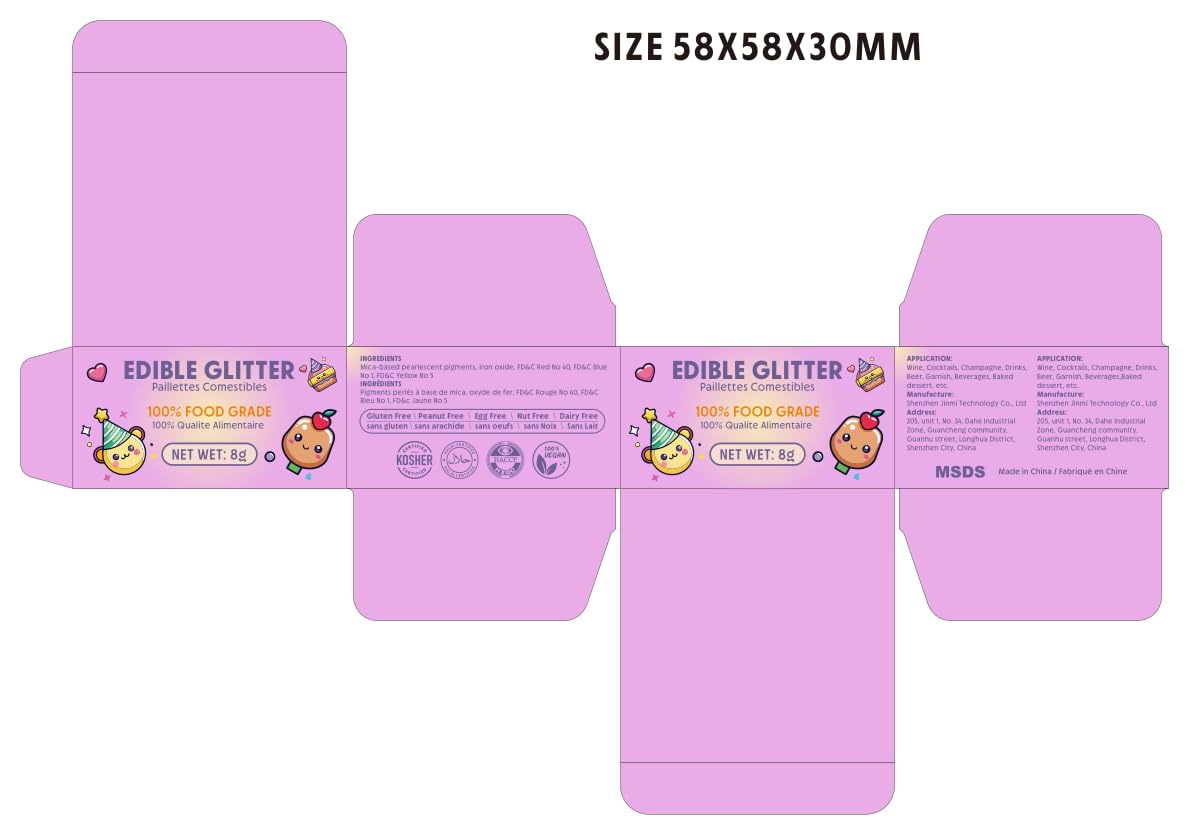 Nomeca Edible Glitter for Drinks Cakes, 8 grams Food Grade Luster Dust Sprinkles Glitter for Cake Decorations, DIY Cocktails, Beverages & Cake Decorating, Dessert Cake Topper (2-Silver)