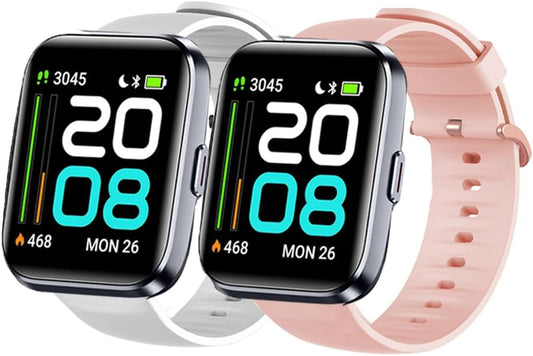 Silicone Replacement Soft Band Wristbands Straps with Stainless Steel Buckle Compatible for Quican ID208 Plus 1.8 Inches Smart Watch