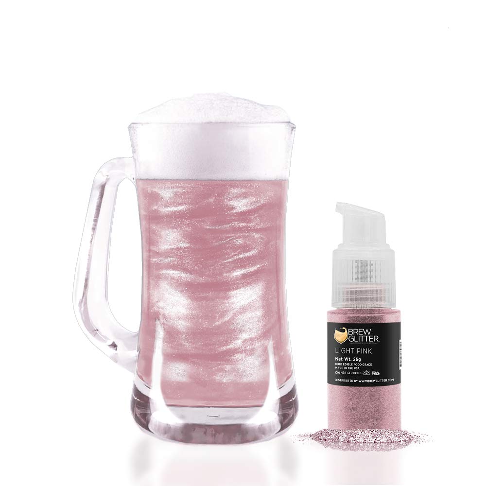 Bakell's Light Pink Brew Glitter Spray Pump (25 gram, 1x Unit) | Edible Glitter for Cocktails, Mocktails and Beverages
