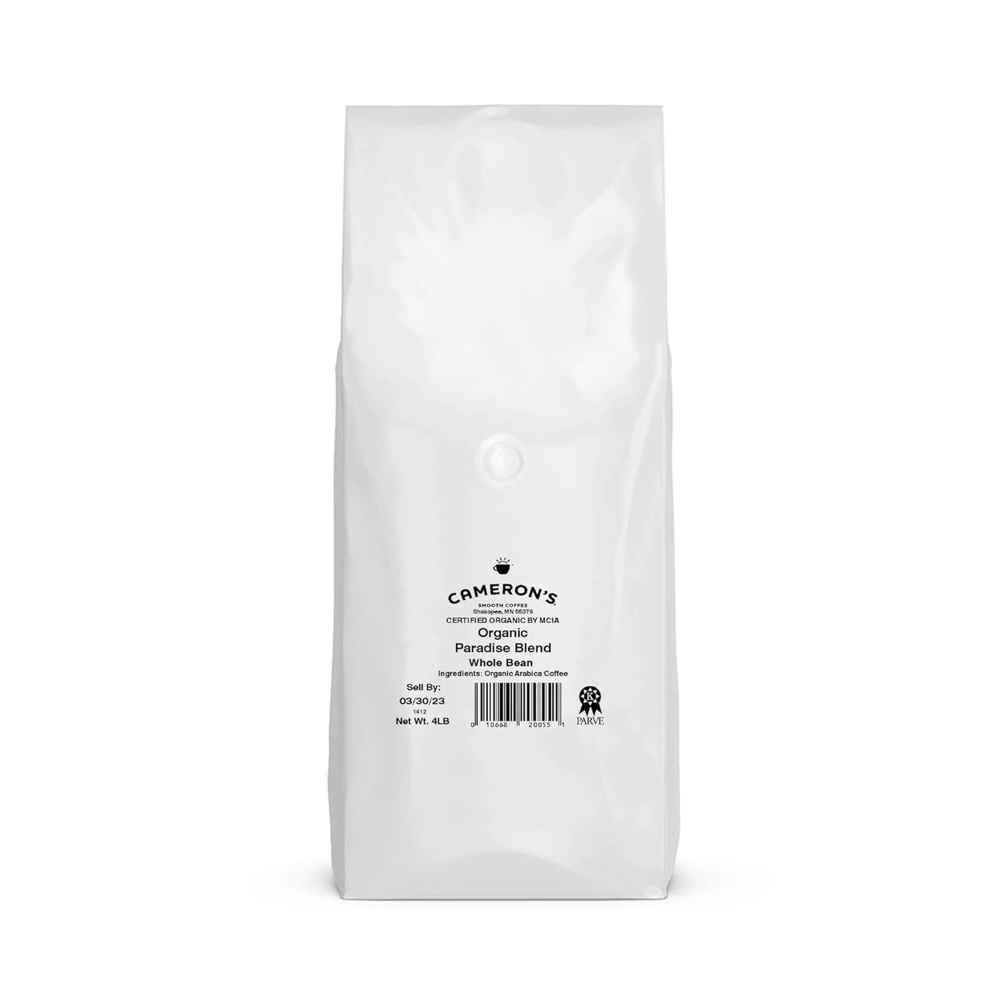 Cameron's Coffee Roasted Whole Bean Coffee, Organic Paradise Blend, 4 Pound
