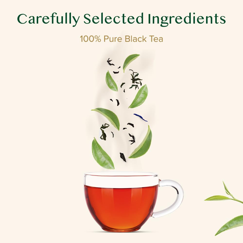 VAHDAM, Exotic Darjeeling First Flush Tea Leaves (100 Black Tea Bags) High Caffeine, Non GMO, Gluten Free | Aromatic & Robust | Unblended First Flush Darjeeling Tea Bags | Resealable Ziplock Pouch