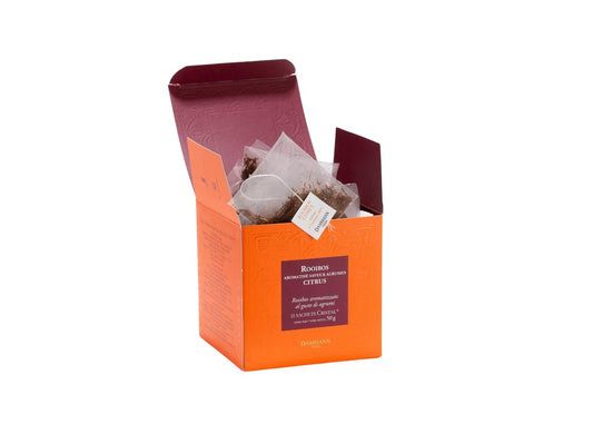 Dammann Freres Sachets, Rooibus Citrus Tea Bags, Premium Gourmet French Tea, Blend Lemon, Clementine, Orange Flavors, 25 Count (Single Pack)