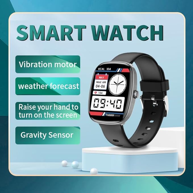 Smart Watch for Men, Women Fitness Tracker Answer/Make Calls, 1.83’ IP68 Waterproof/Heart Rate Sleep Monitor/Blood Oxygen Measurement/100+ Sports Modes Compatible with Android iOS 3 Straps(Black）