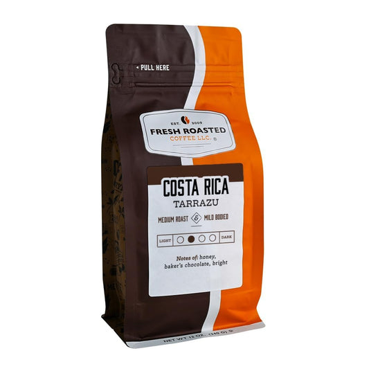 Fresh Roasted Coffee, Costa Rican Tarrazu, 12 oz, Medium Roast, Kosher, Ground