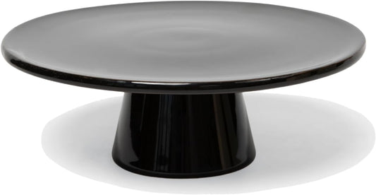 The Cake Stand -10" Ceramic Pedestal Cake Stand with Gloss Finish - Modern Display for Cakes, Cupcakes, Cookies & More - Perfect for Weddings, Birthdays & Baby Showers (Black)