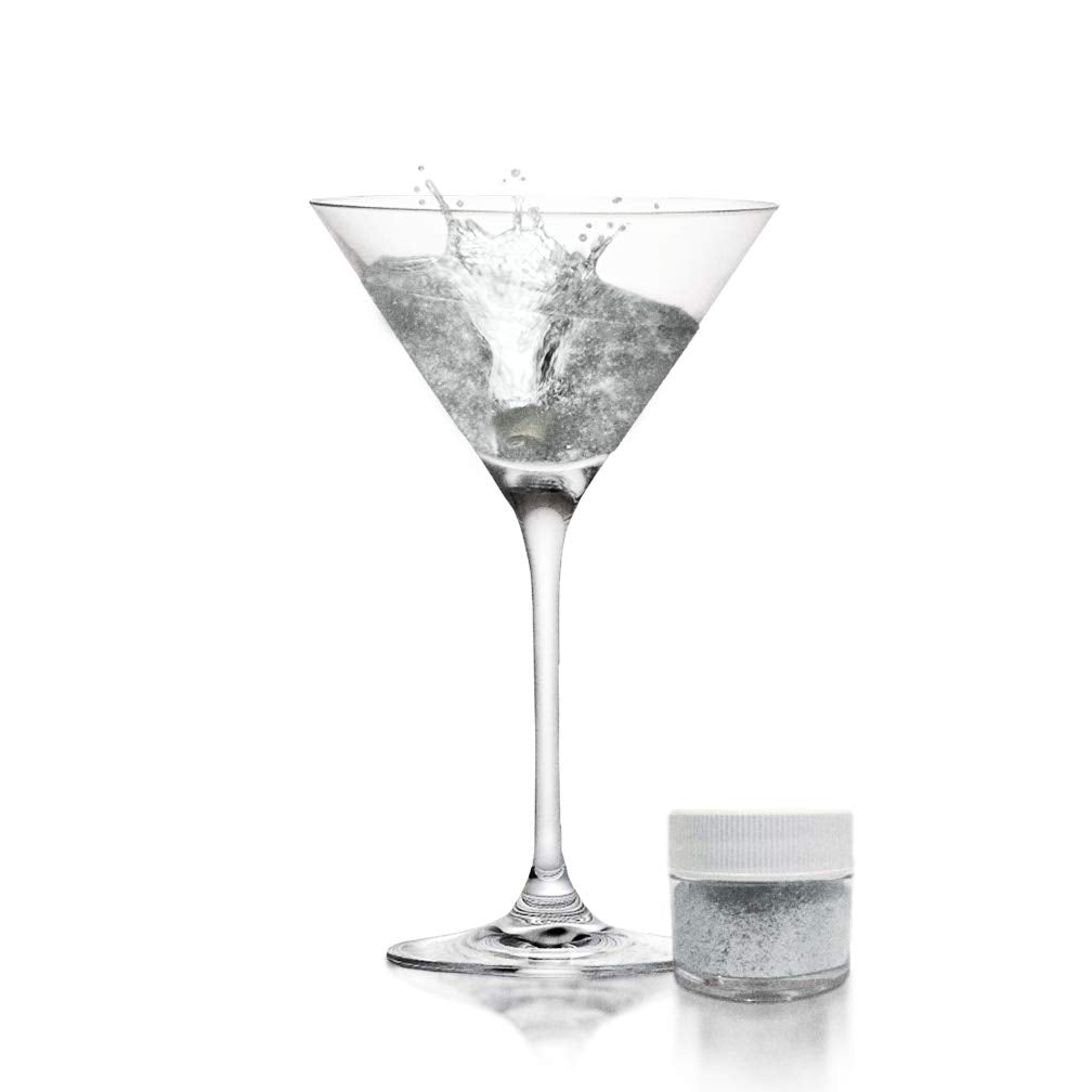 White BREW GLITTER Edible Glitter For Drinks, Cocktails, Beer, Garnish Glitter & Beverages | KOSHER & HALAL Certified | 100% Edible & Food Grade | Vegan, Gluten, Nut Free (45g Shaker, White)