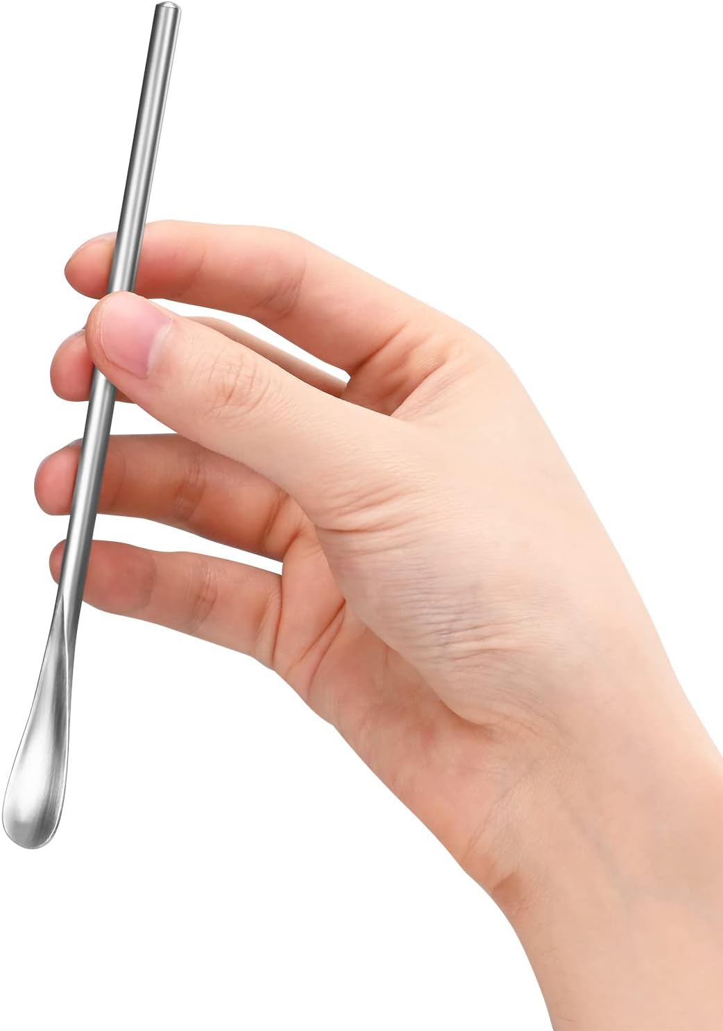 6-Pack 6.2" / 15.8cm Stainless Steel Long Handle Stirring & Mixing Spoon – Reusable Bar Tool for Coffee, Tea, Iced Drinks & Cocktails