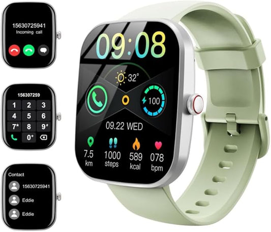 Smart Watch for Men Women (Answer/Make Call), New HD 1.91" Smartwatch Fitness Activity Tracker, Grass Green