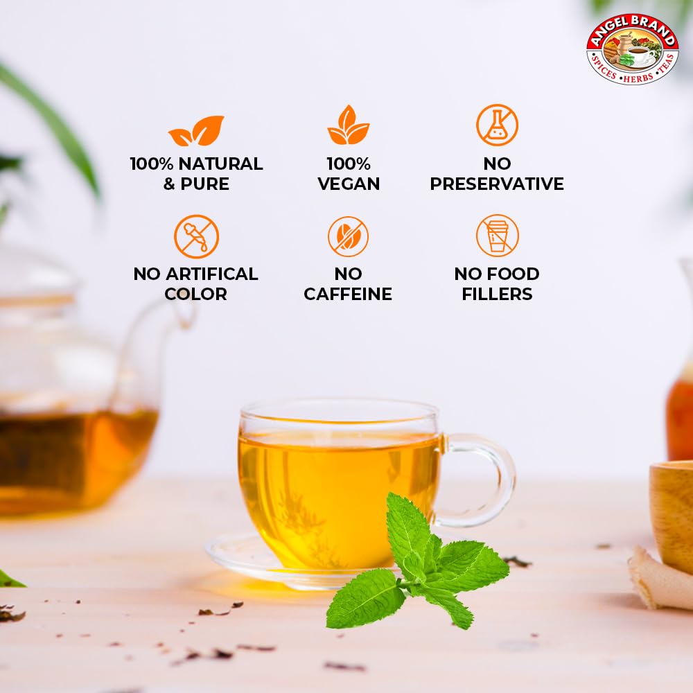 Angel Brand Peppermint Tea Bags 20 – Pack of 3 – Pure Caffeine-Free Herbal Mint Tea for Relaxation and Fresh Breath Made with Pure Peppermint for a Delightful Sip Every Time.