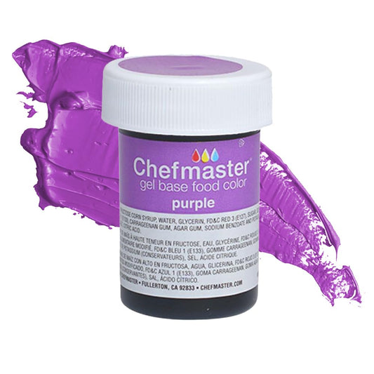 Chefmaster Purple Gel Food Coloring | Vibrant Color | Professional-Grade Dye for Icing, Frosting, Fondant | Baking & Decorating | Fade-Resistant | Easy-to-Use | Made in USA | 1 oz
