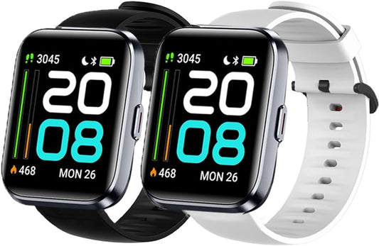 Silicone Replacement Soft Band Wristbands Straps with Stainless Steel Buckle Compatible for Quican ID208 Plus 1.8 Inches Smart Watch