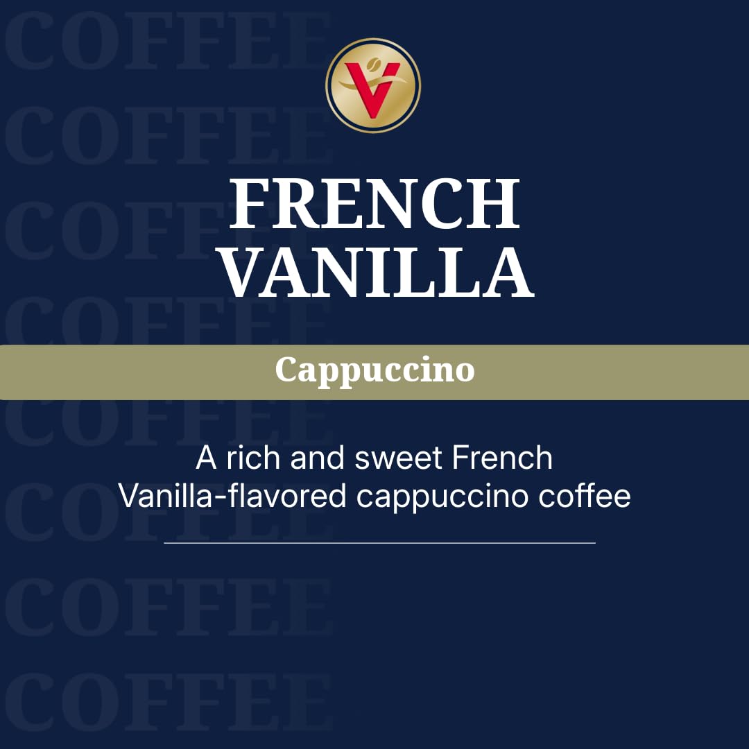 Victor Allen's Coffee French Vanilla Cappuccino, 12 Count, Single Serve Cappuccino Mix for Keurig K-Cup Brewers