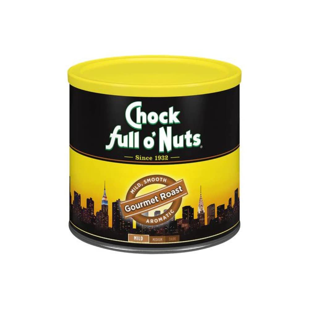 Chock Full o’Nuts Gourmet Roast Ground Coffee, Mild Roast – A Light, Smooth and Aromatic Mild Blend (26 Oz. Can)