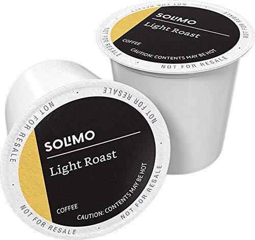 Amazon Brand - Solimo Light Roast Coffee Pods, Morning Light, Compatible with Keurig 2.0 K-Cup Brewers, 100 Count