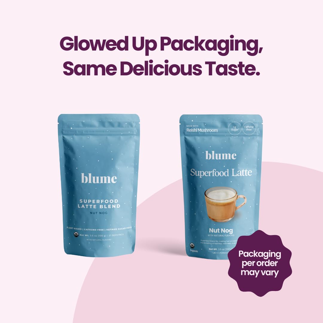 Blume Superfood Latte Nut Nog - Nut and Dairy Free Egg Nog Latte - Vegan, Organic & Gluten Free - 21 Servings100g