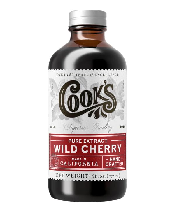 Cook's, Wild Cherry Extract for Baking, Preserves, Syrup, Cookies, Cakes, 16 oz