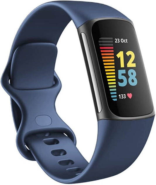 Seleek Replacement Silicone Band for Fitbit Charge 5, Dark Blue, Unisex, 12-Month Warranty