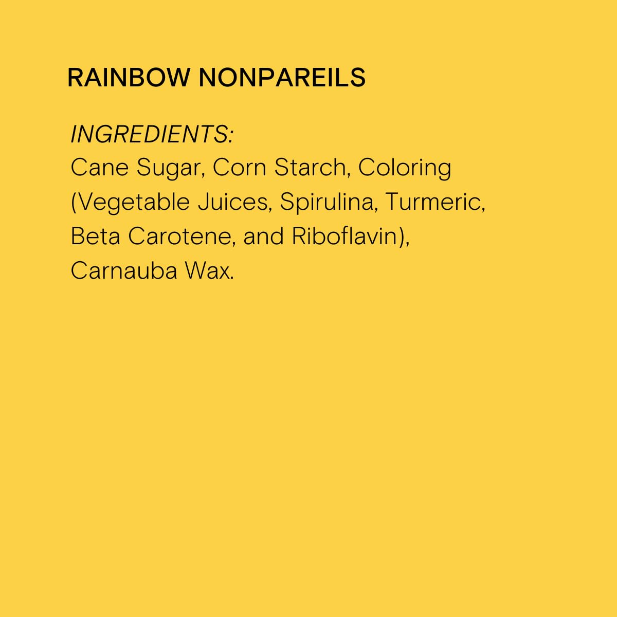 Supernatural Rainbow Nonpareils, Dye-Free Natural Sprinkles, Soy-Free, Gluten-Free, Vegan, Made in USA, 3oz