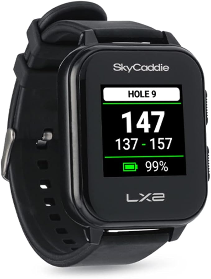 SkyCaddie LX2 Golf GPS Watch - Lightweight & Simple Golf Yardage Rangefinder Touchscreen Watch w/ 35K Courses, Intelligent Automation, & Scoring - Power Bundle with PlayBetter 5000mAh Portable Charger