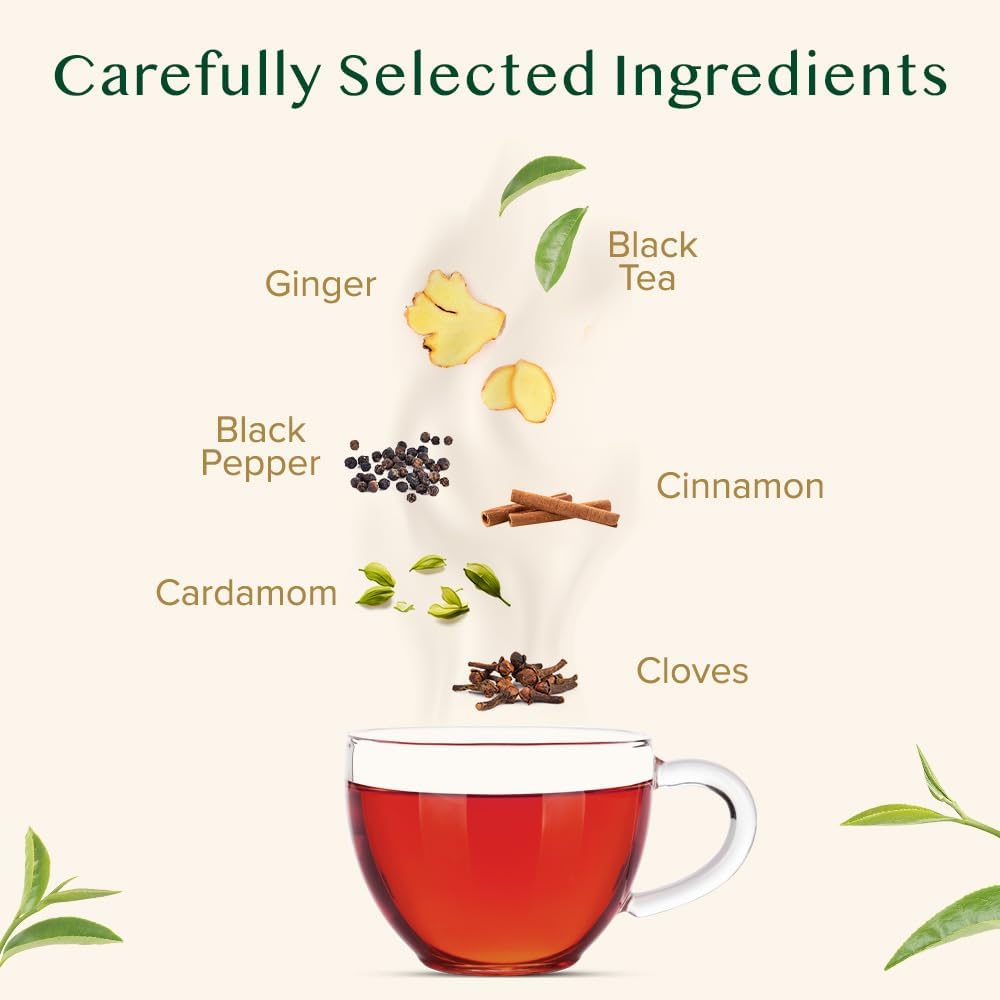 VAHDAM, Ginger Masala Chai Tea (50+ Cups,3.53oz) Authentic Indian Ginger Tea | Spiced Chai Tea Loose Leaf | Brew Hot, Iced Or Chai Latte | Vacuum Sealed Pack