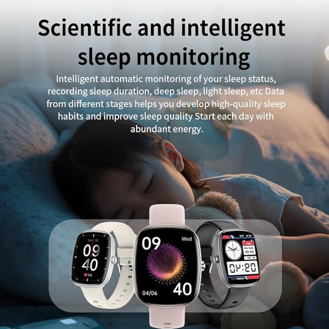 Smart Watch for Men, Women Fitness Tracker Answer/Make Calls, 1.83’ IP68 Waterproof/Heart Rate Sleep Monitor/Blood Oxygen Measurement/100+ Sports Modes Compatible with Android iOS 3 Straps(Silver）