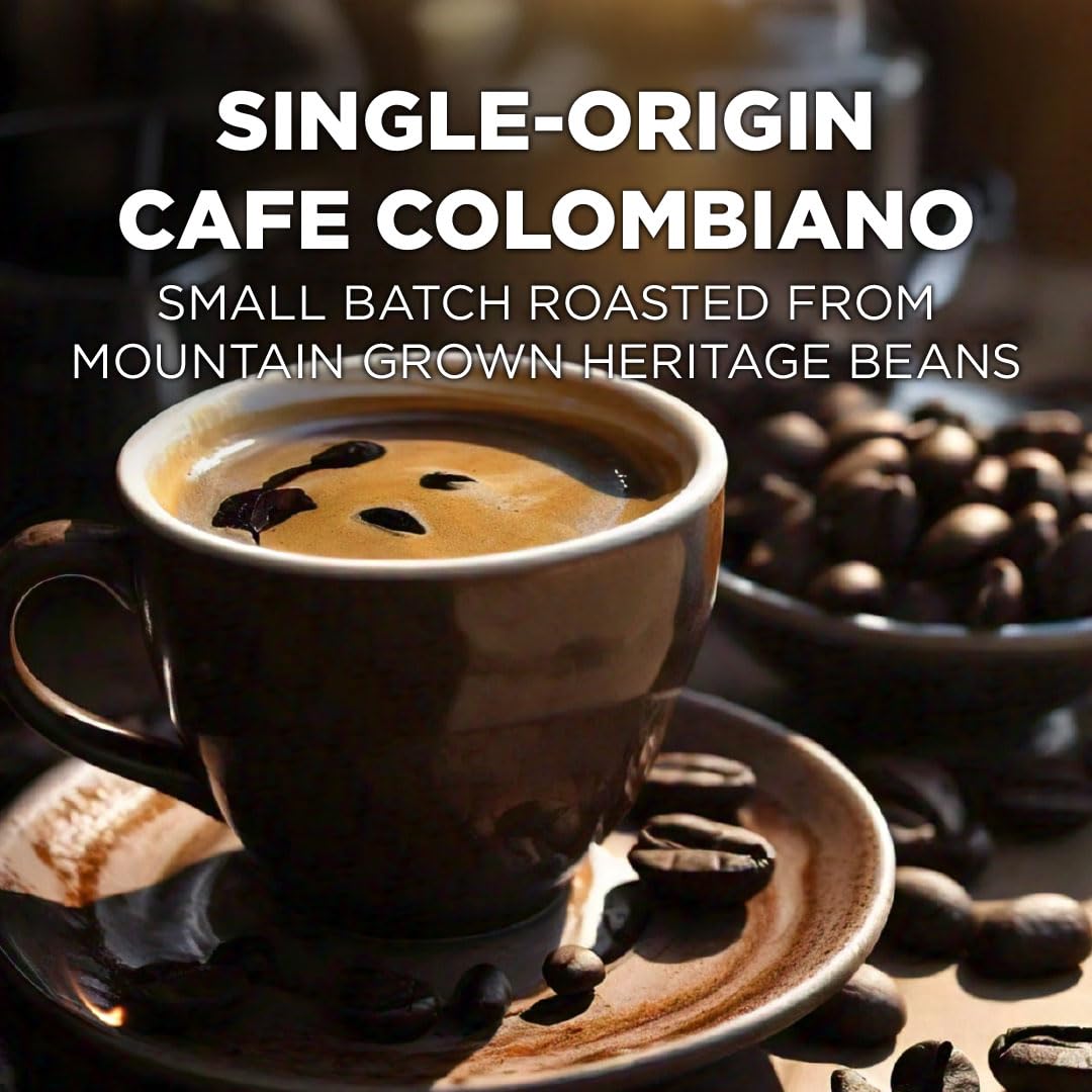 Maud's Columbian Coffee Pods, 18 ct, Single Origin, Medium Roast Coffee in Recyclable Single Serve Pods – 100% Arabica Coffee, Compatible with Keurig K Cups Maker