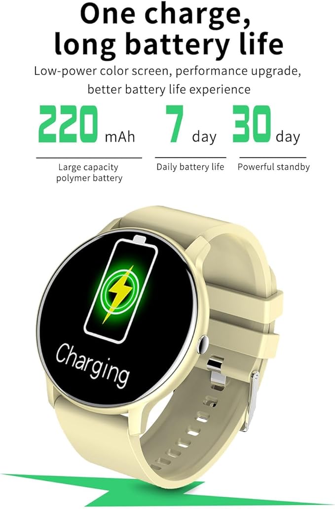 Smart Watch Men Bluetooth Call Fitness Tracker 1.32" HD Full Touch Screen Smartwatch IP67 Waterproof Stainless Steel Sport Watch for Android iOS (C-Yellow)