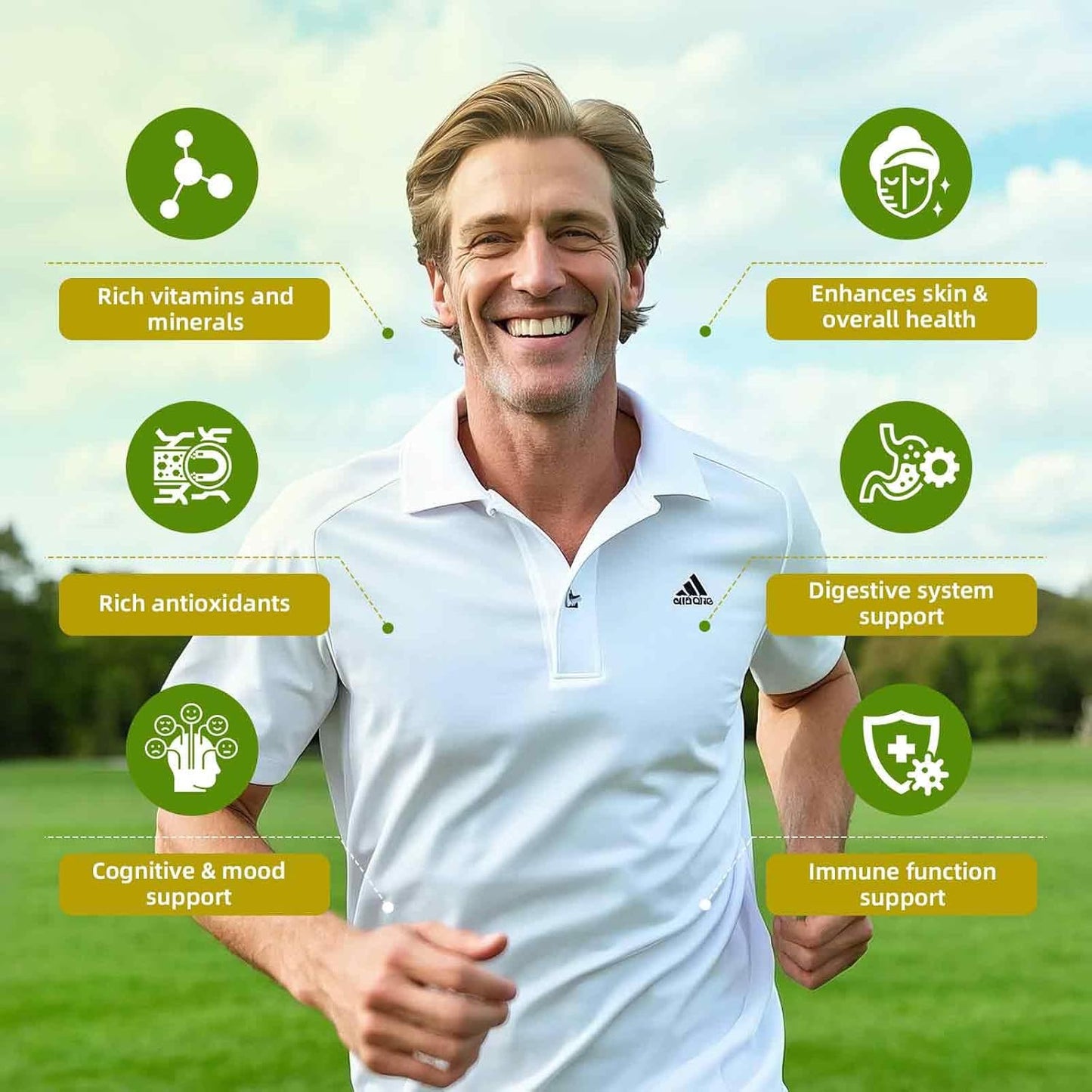 Matcha Powder with Moringa, Green Tea and Resveratrol, 4-in-1 Superfood for Energy, Immune, Digestion and Antioxidant Support, Vegan, Gluten-Free, 5.64 oz