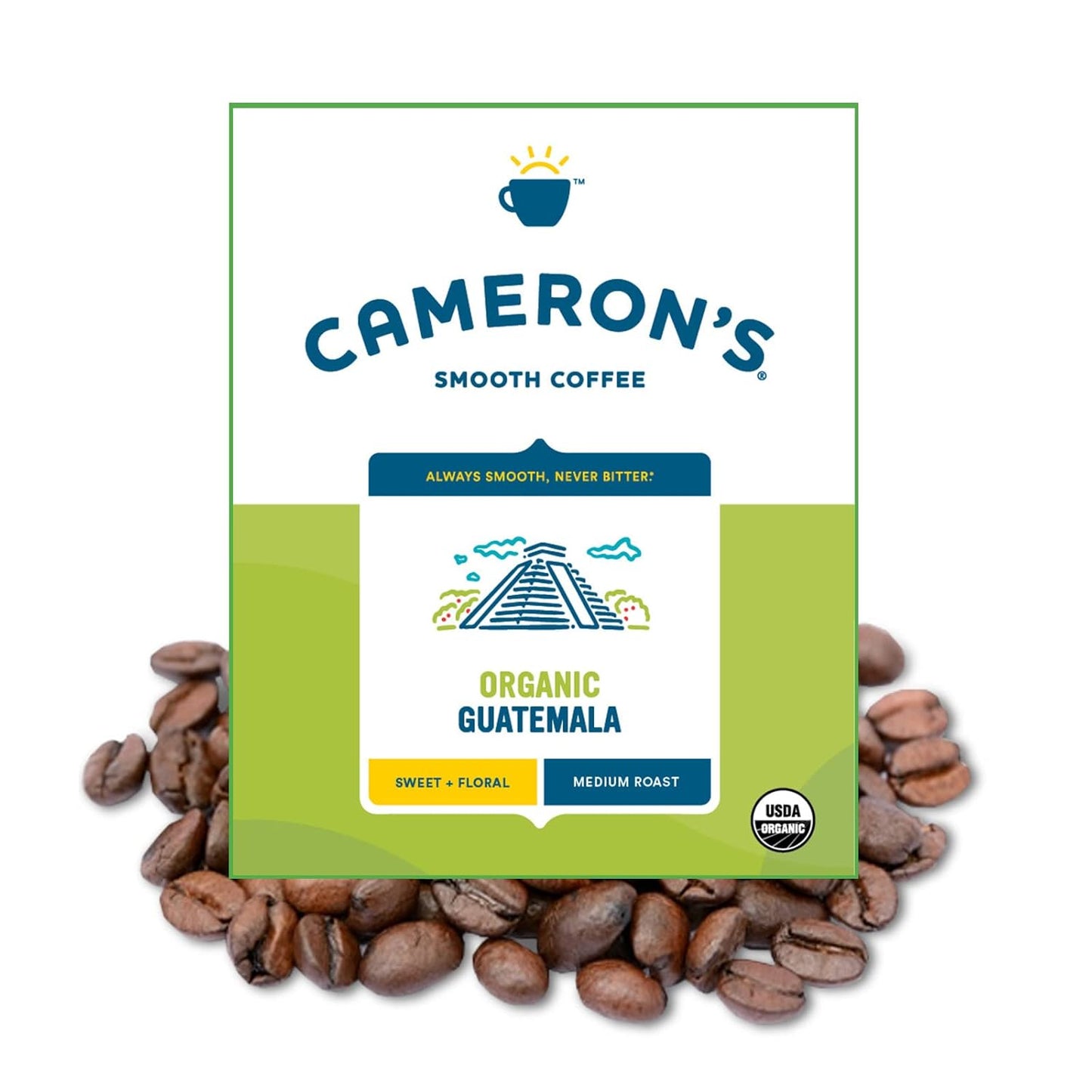 Cameron's Coffee Roasted Whole Bean Coffee, Organic Guatemala, 4 Pound