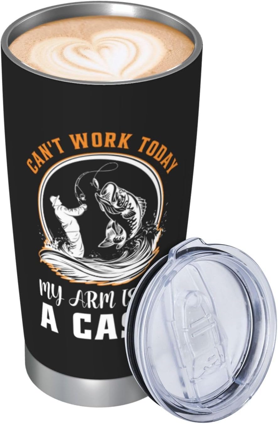 Fishing Gifts for Men 20 Oz Stainless Steel Tumbler, Gifts for Fisherman, Fisherman Gift for Men, Fish Coffee Mug