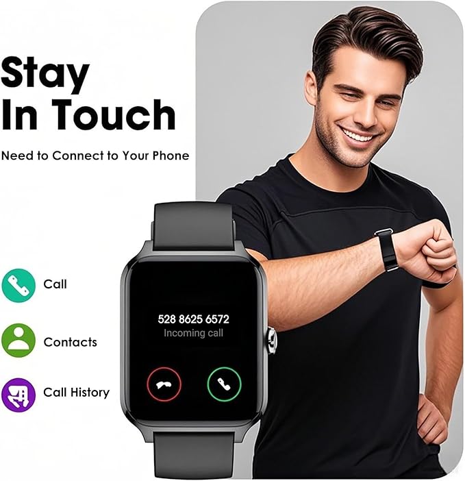 Smart Watch No App/Phone Required,42mm Smartwatch for Women Men,Fitness Tracker Watch with Heart Rate Monitor,Sleep Tracker,Pedometer,Step Counter,IP68 Waterproof, for Android iOS Phones