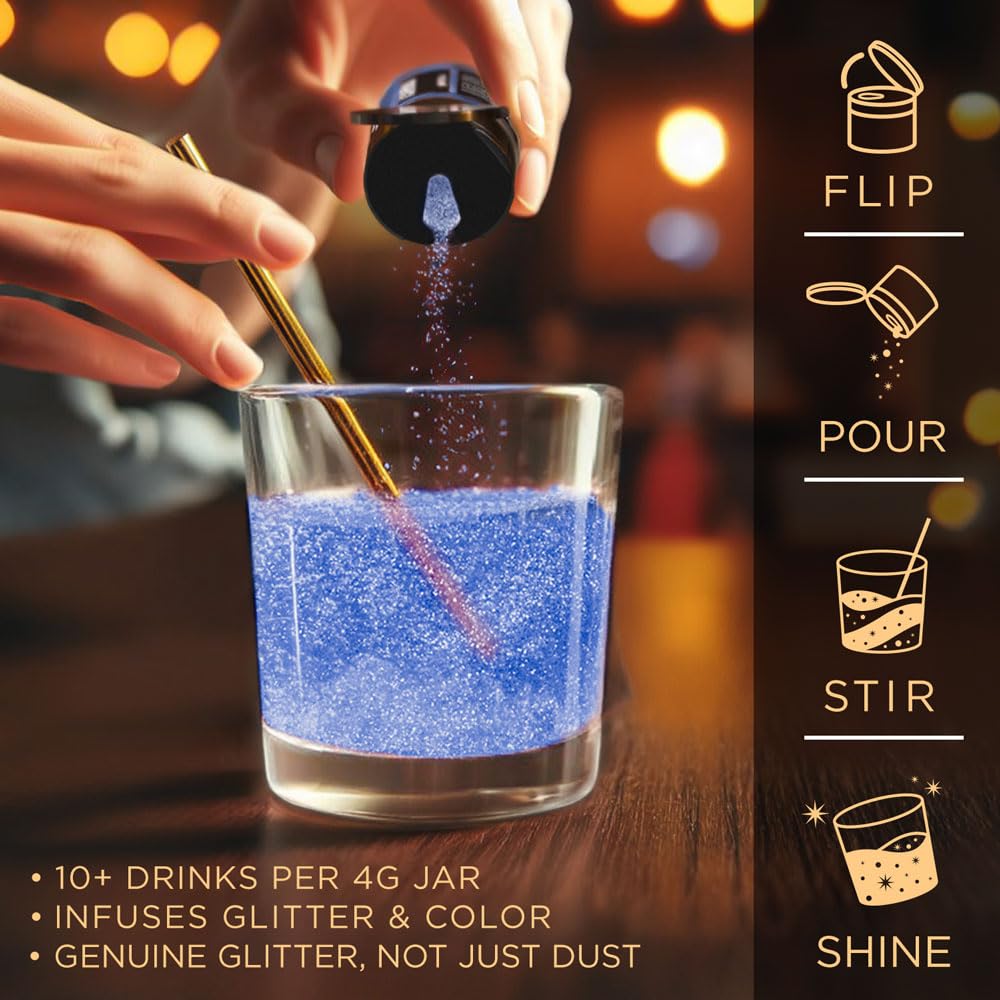 Sky Blue BREW GLITTER Edible Glitter For Drinks, Cocktails, Beer, Garnish Glitter & Beverages | KOSHER & HALAL Certified | 100% Edible & Food Grade | Vegan, Gluten, Nut Free (25g Spray Pump, Sky Blue)