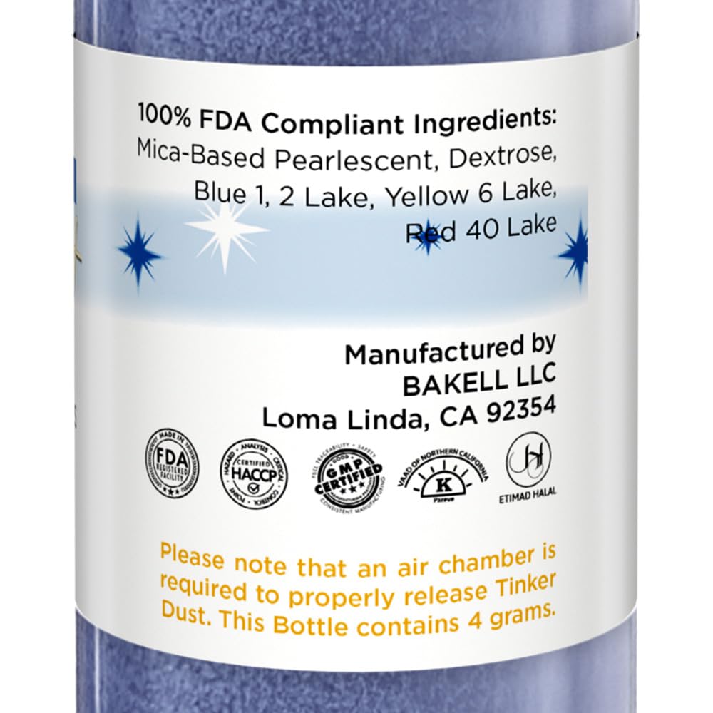 Bakell - Navy Blue Tinker Dust (4g, 1x Mini Spray Pump) Edible Glitter for Food, Desserts, and Beverages!