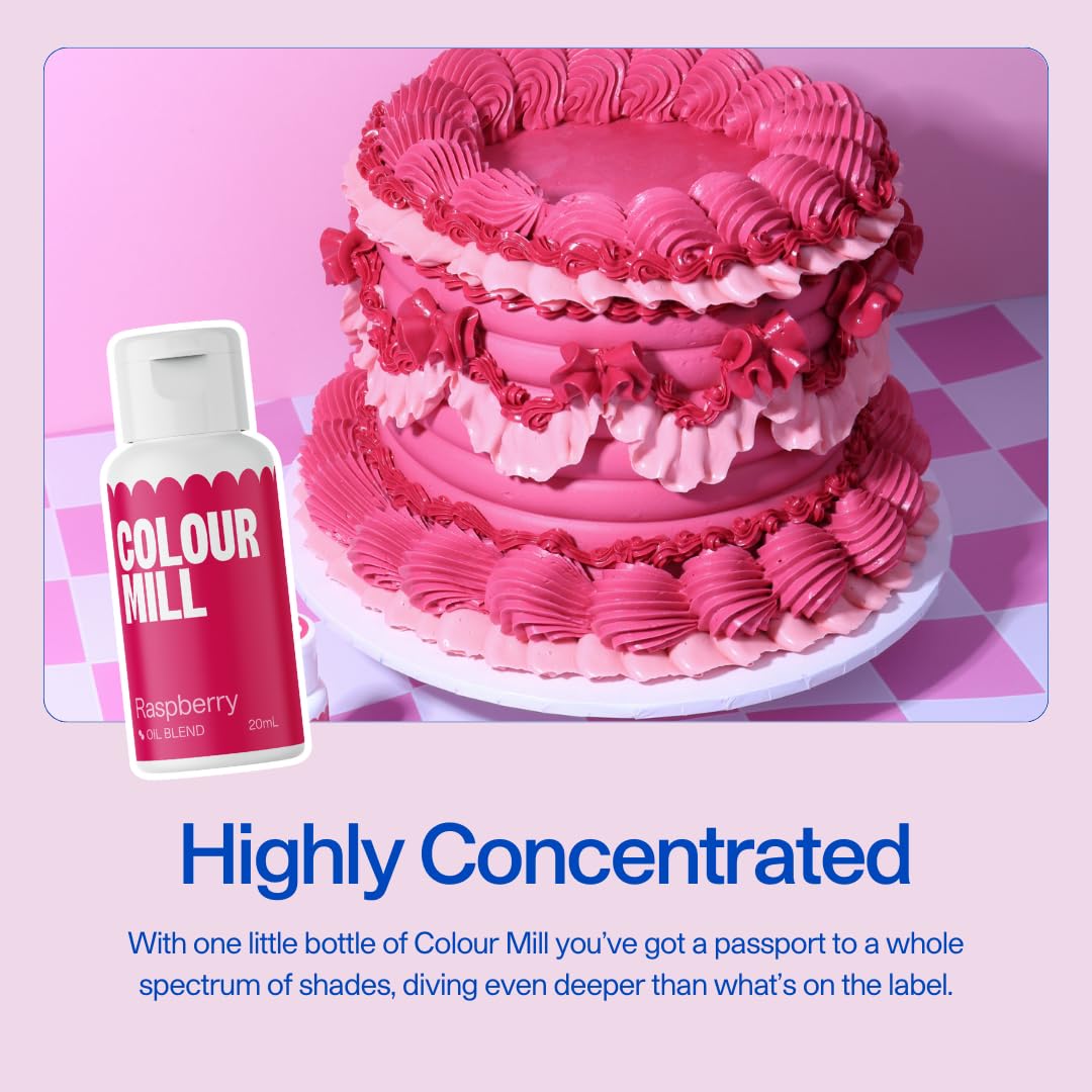 Colour Mill Oil-Based Primary Food Coloring, 20 Milliliters Each of 6 Colors: Black, Royal, Red, Green, Yellow and Orange