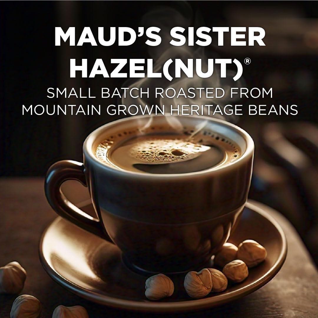 Maud's Sweet Hazelnut Flavored Coffee Pods, 100 ct, Medium Roast Flavored Coffee in Recyclable Single Serve Pods – 100% Arabica Beans, Compatible with Keurig K Cups Maker