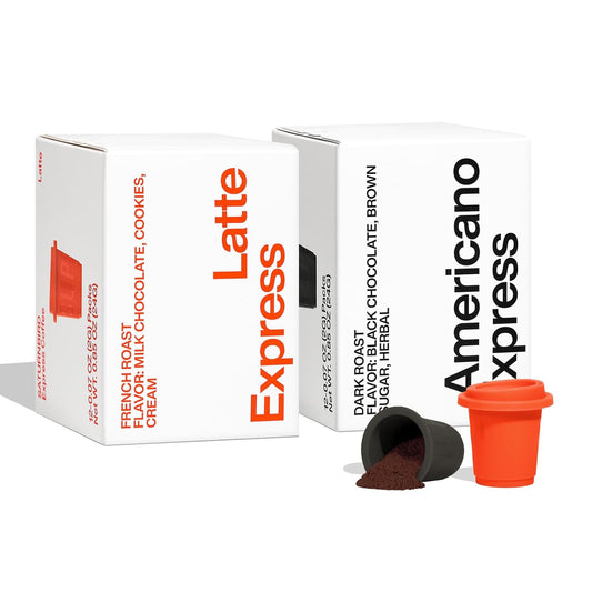 SATURNBIRD Express Instant Coffee, Latte & Americano Flavor Mix—Dark Roast, Instant Cold Brew Iced Coffee, Freeze Dried Arabica Powder, 24 Single Serve Coffee Packets for Traveling Camping Home