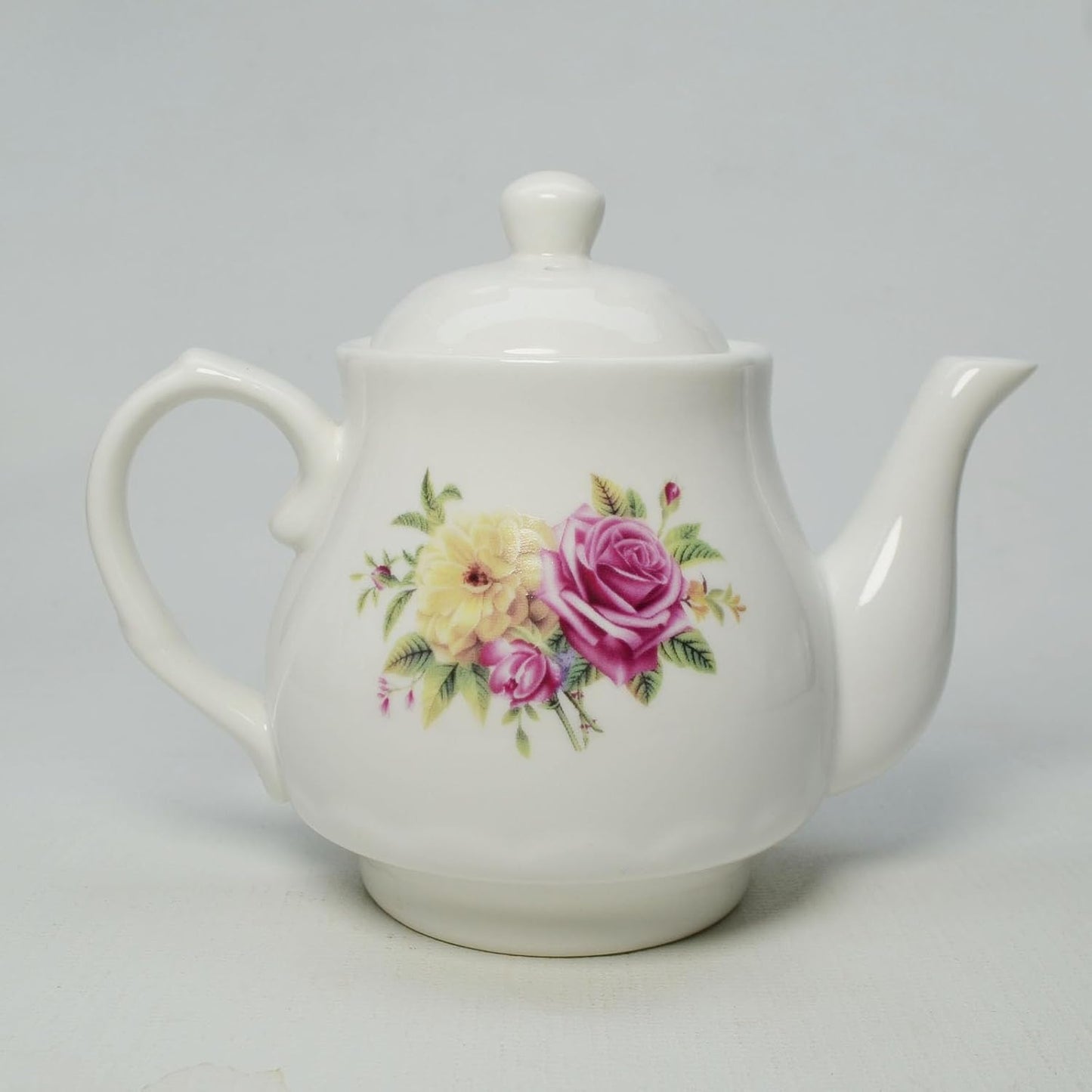 European Style Porcelain Teapot, Coffee Tea Water Pot Vintage Ceramic Kettle (14oz)