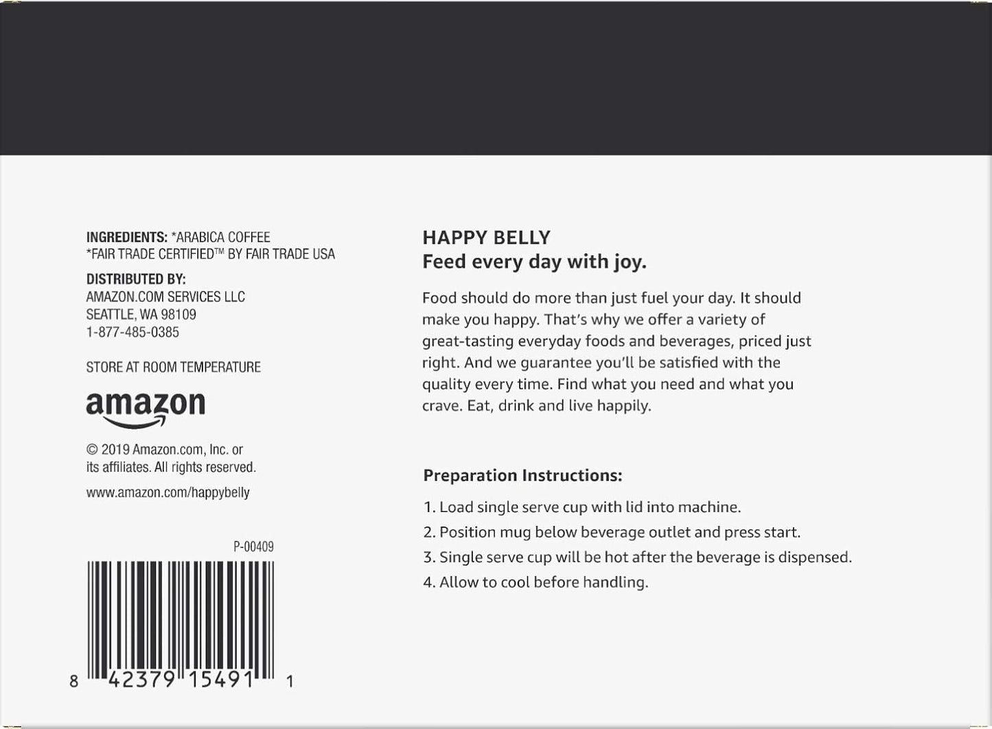 Amazon Brand - Happy Belly Medium Roast Coffee Pods, Colombian, Compatible with Keurig 2.0 K-Cup Brewers, 100 Count