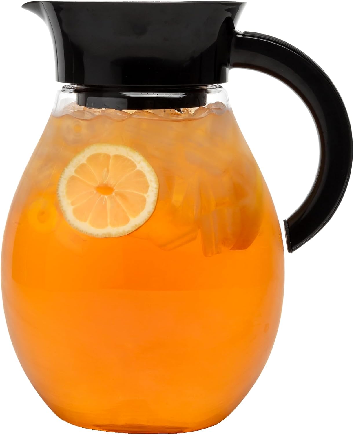 Primula The Big Iced Tea Maker and Infuser, Plastic Beverage Pitcher with Leak Proof, Airtight Lid, Fine Mesh Reusable Filter, Made without BPA, Dishwasher Safe, Black