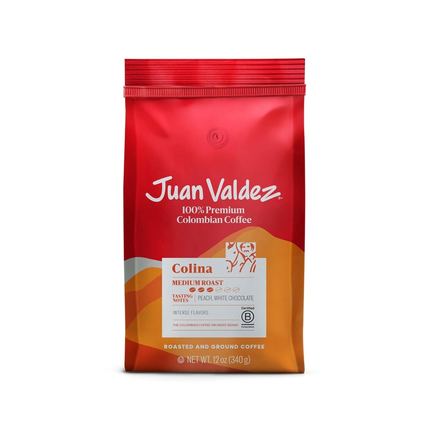 Juan Valdez Colina Ground Coffee, Balanced Roast 12 OZ - Premium Colombian Coffee - Unique “Caracolito” beans produce a coffee of balanced flavor and mild texture (Pack of 3)