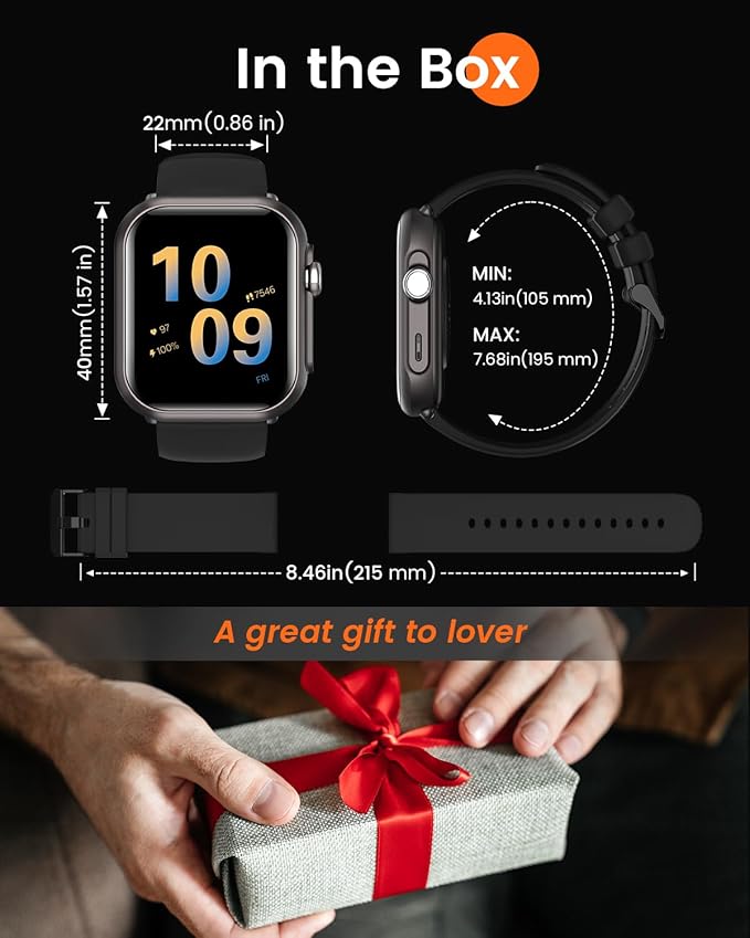 Smart Watches for Men Fitness Tracker: 1.85" Smart watch with 1000 mAh 100 Day+Battery Life Make/Recive Call Heart Rate Blood Pressure SpO2 Sleep Monitor 120+ Sport Mode 5ATM for iPhone Android Phones