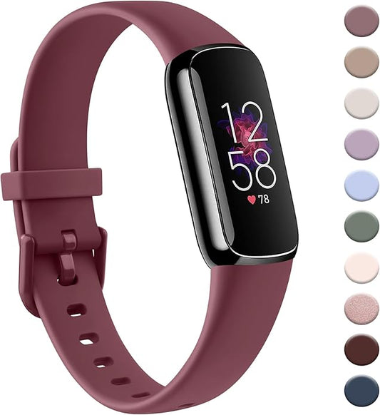 AK Sport Band Compatible with Fitbit Luxe Bands for Women Men, Soft Silicone Replacement Sport Straps Wristbands for Fitbit Luxe Fitness and Wellness Tracker