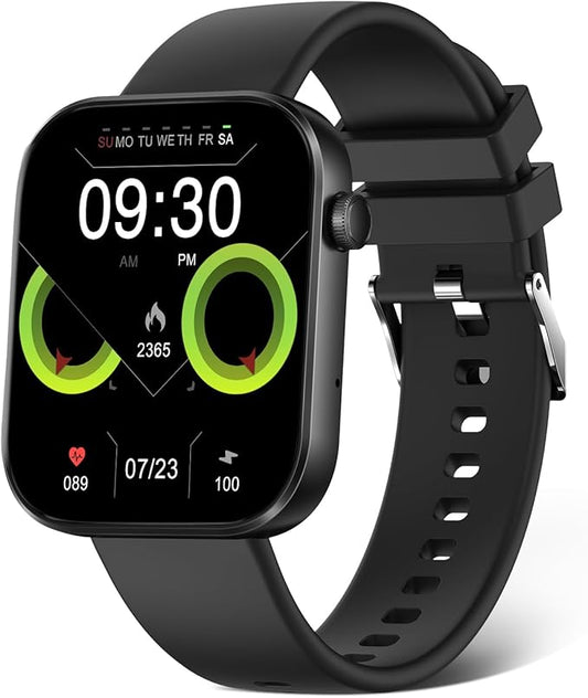 Smart Watch(Answer/Make Call), 1.96" Smart Watch for Men Women IP68 Waterproof, Smartwatch for Android iOS with 100+ Sport Modes, Fitness Tracker, Heart Rate Sleep Monitor, AI Voice